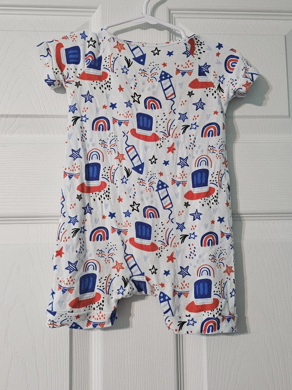 Red & Blue Stars and Rockets Baby One-Piece Bodysuit Bamboo